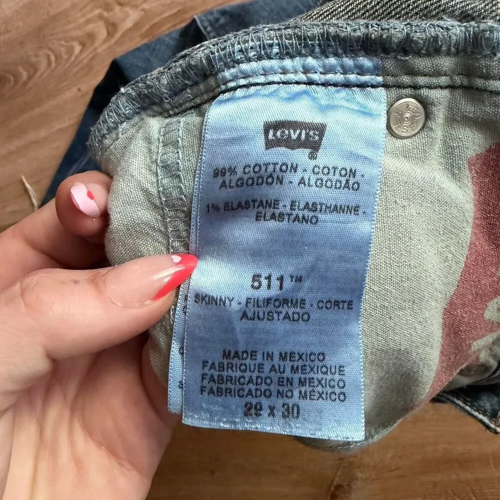 Levi's 511 Cutoff Dark Wash Denim Shorts Y2K